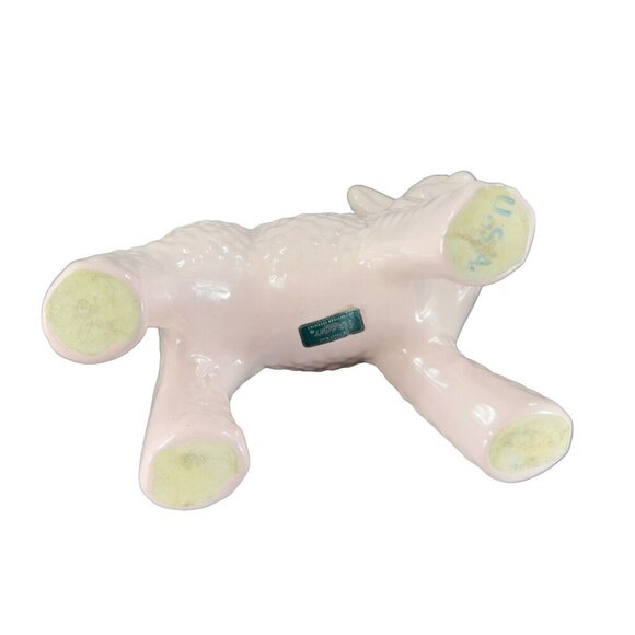 Vintage Haeger Pottery Light Pink Lamb Animal Planter Flower Pot Ceramic Decor - Picture 4 of 16